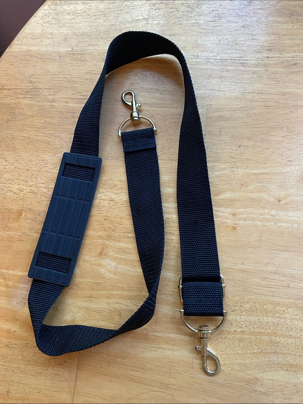 V ! Black canvas gold tone hardware 27-43” strap for bag